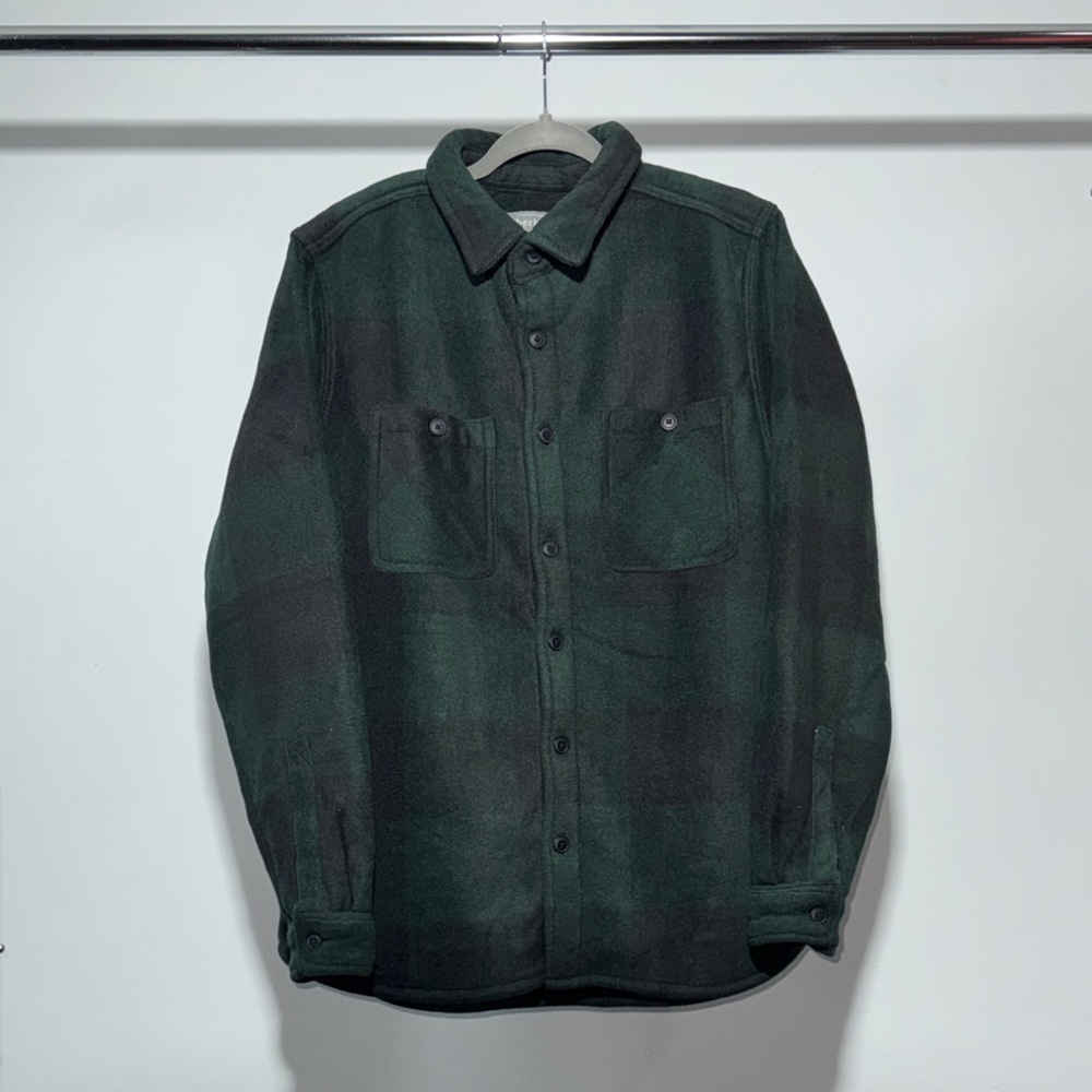 Berkley Jensen Men's Green Sherpa Shirt Jacket Size L